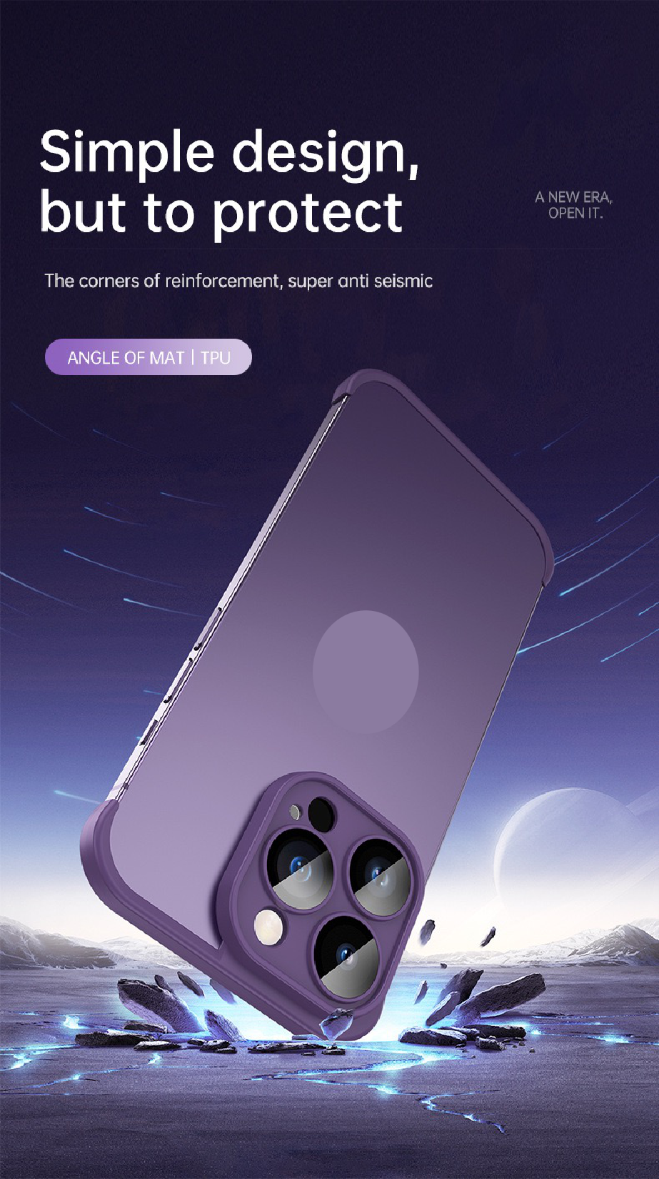 Frameless lens protective phone case