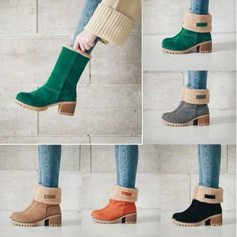 Libiyi seniors' chunky heel winter boots-DE