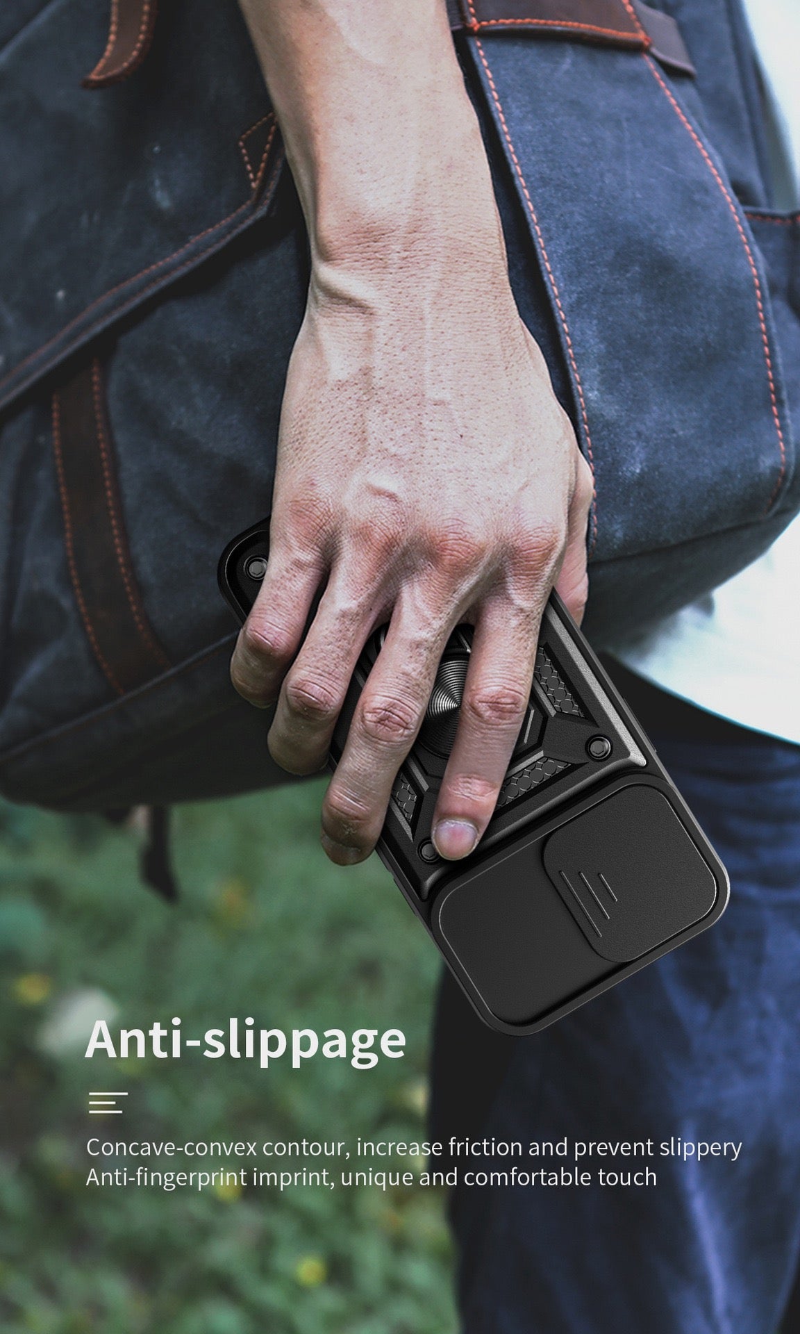 Mecha sliding cover lens protective phone case