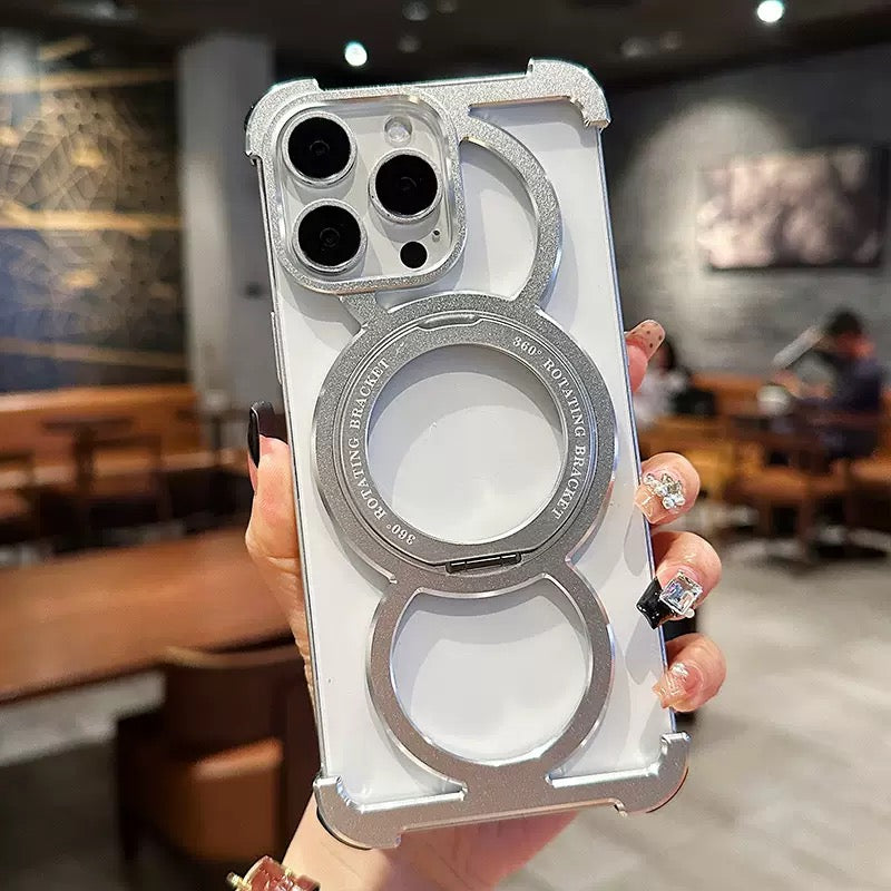 Audi Ring Metal Magnetic Rotating Bracket Phone Case