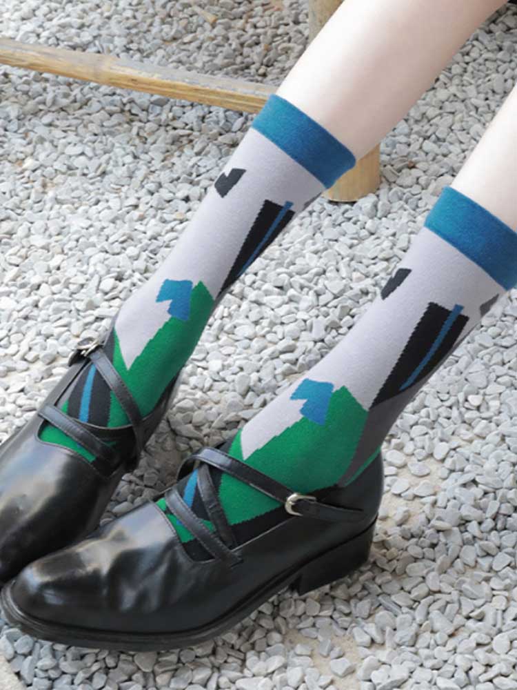 Floral Pattern Split Toe Socks