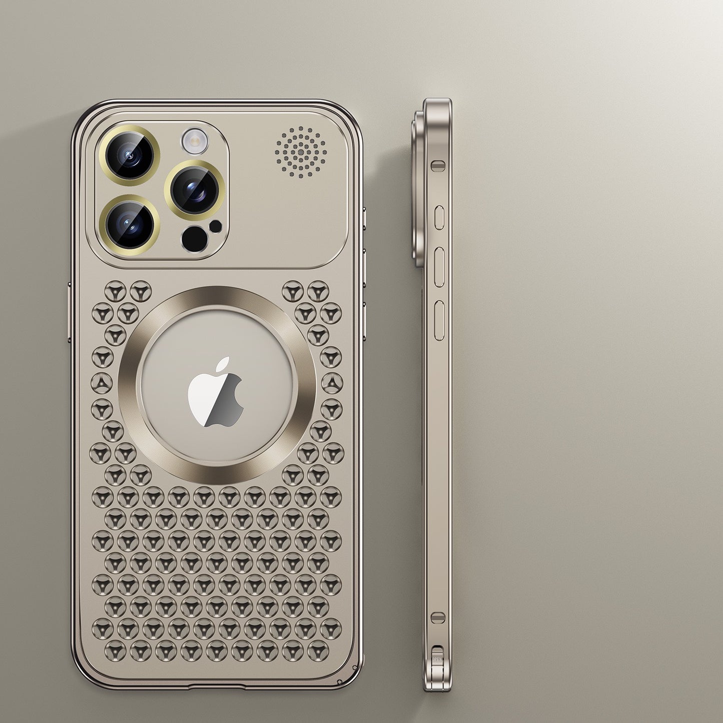 Heat dissipation anti-fall metal magnetic phone case