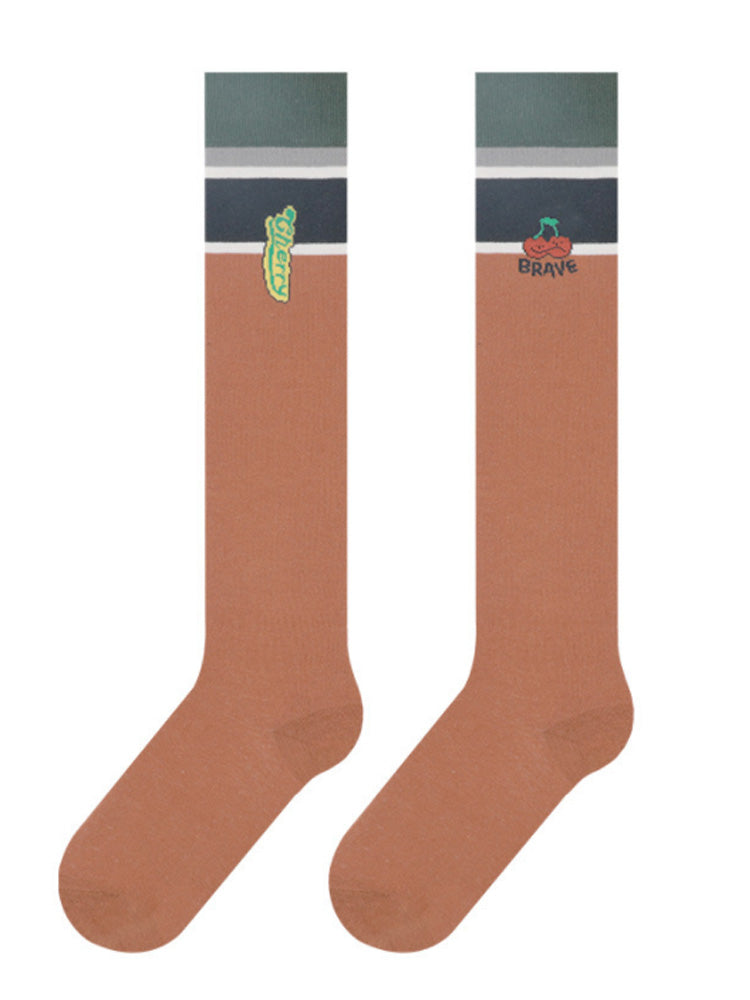 Sweet Print Knee-High Socks