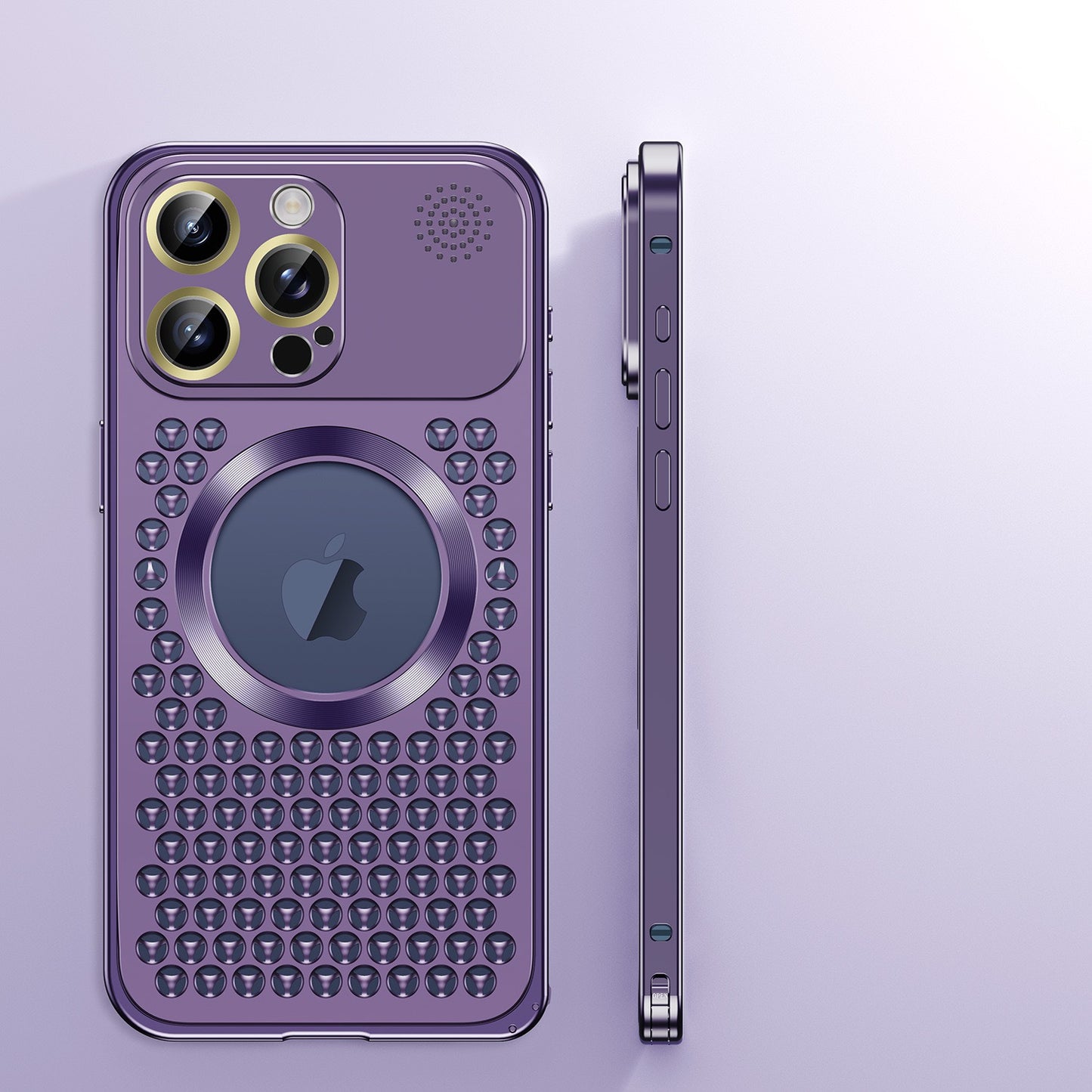 Heat dissipation anti-fall metal magnetic phone case