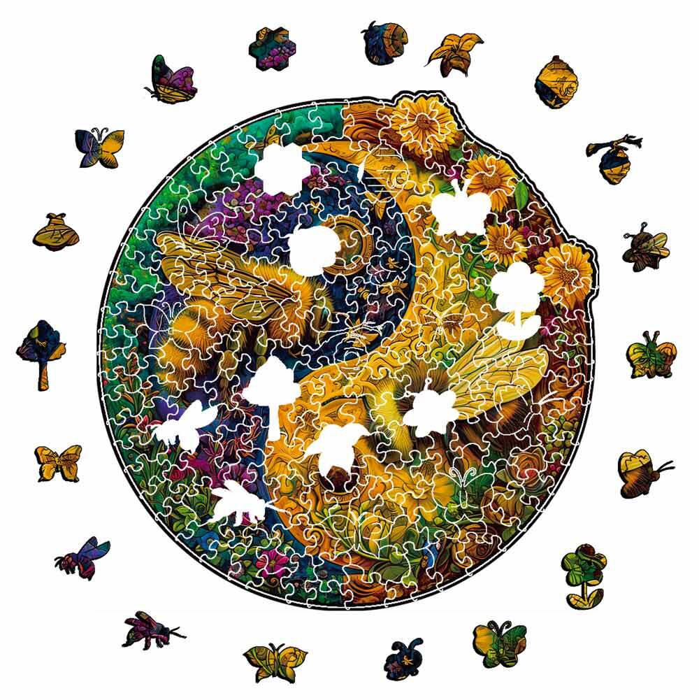Pollinator Bees Yin-Yang - Jigsaw Puzzle