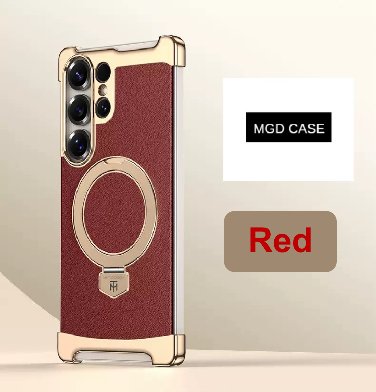 Brand New Plain Leather Borderless Magnetic Bracket Mobile Phone Case