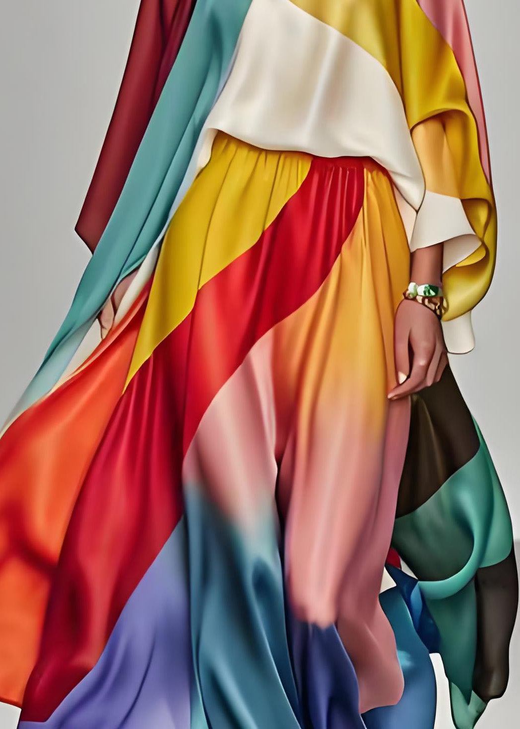 Italian Colorblock Silk dress Dress Summer