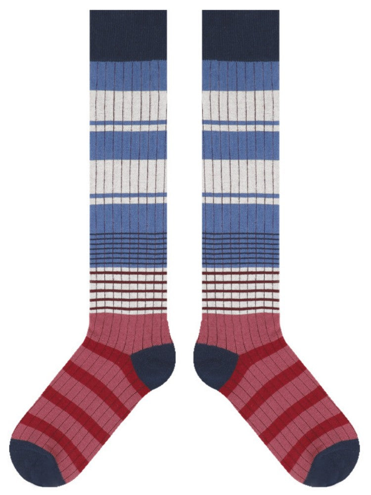 Striped Pattern Knee-High Socks