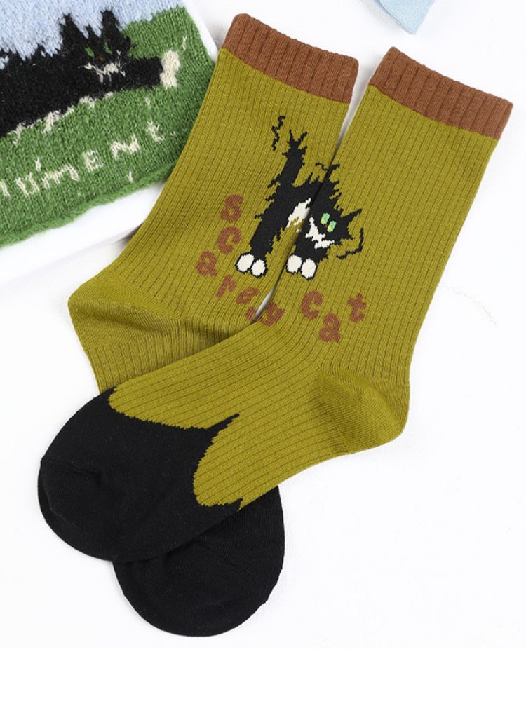 Adorable Cartoon Cotton Socks-Fluffy Cat