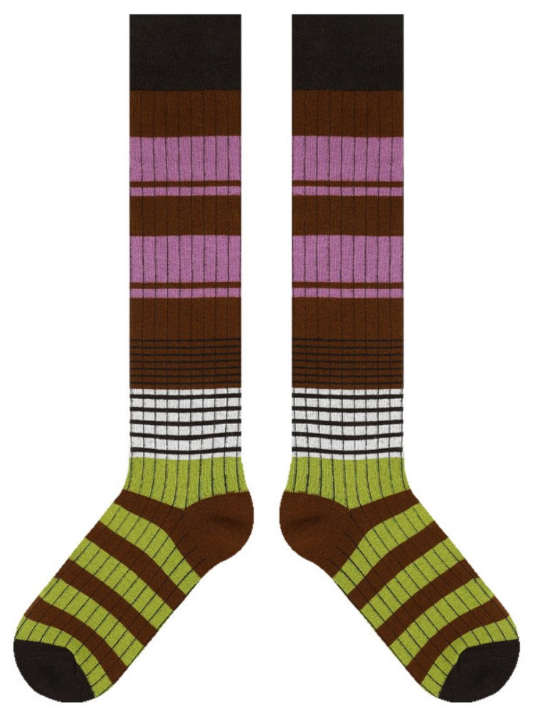 Striped Pattern Knee-High Socks