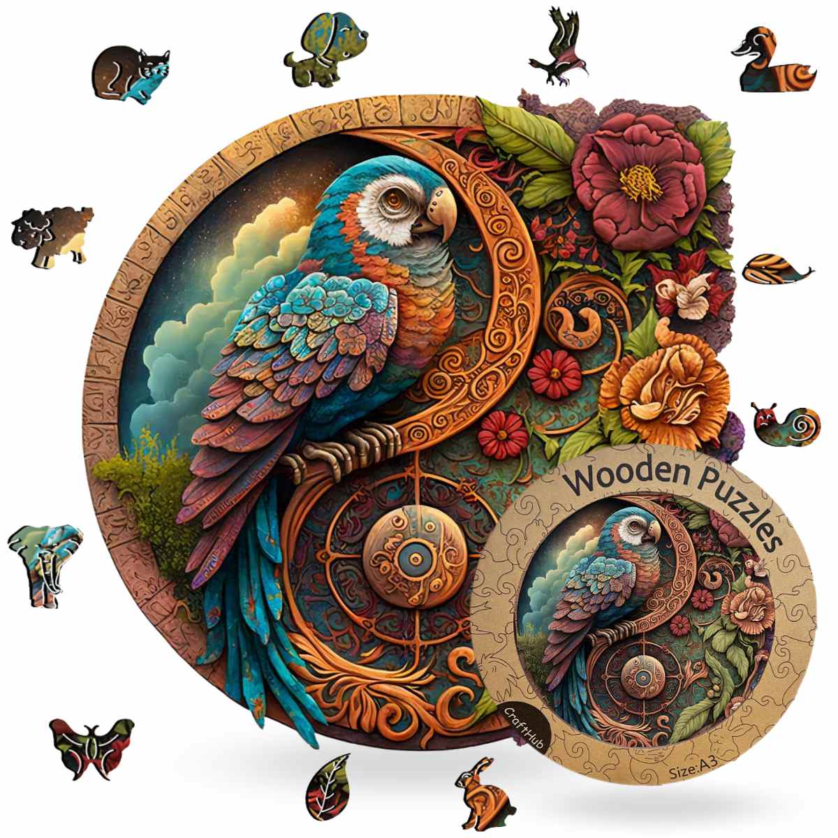Parrot Yin Yang - Jigsaw Puzzle