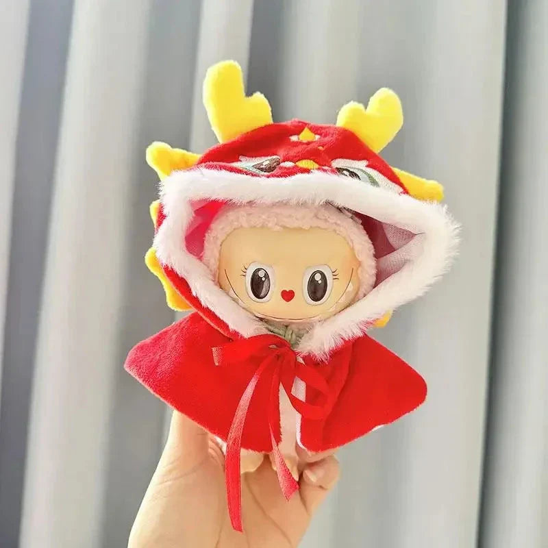 Kawaii Labubu Red Chinese Dragon Outfit