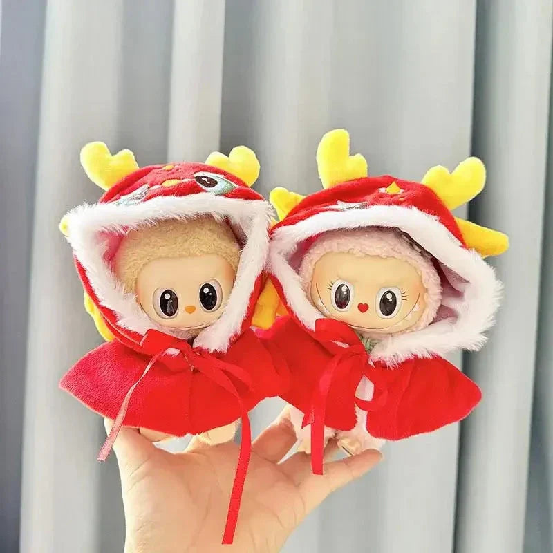 Kawaii Labubu Red Chinese Dragon Outfit
