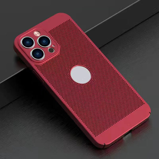 Breathable and heat dissipating phone case with frosted hard case
