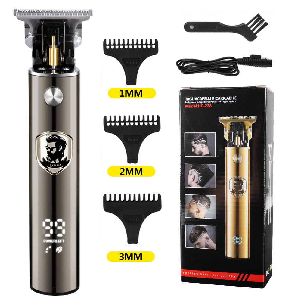 USB Hair Clippers LCD Professional Hair Beards Trimmer