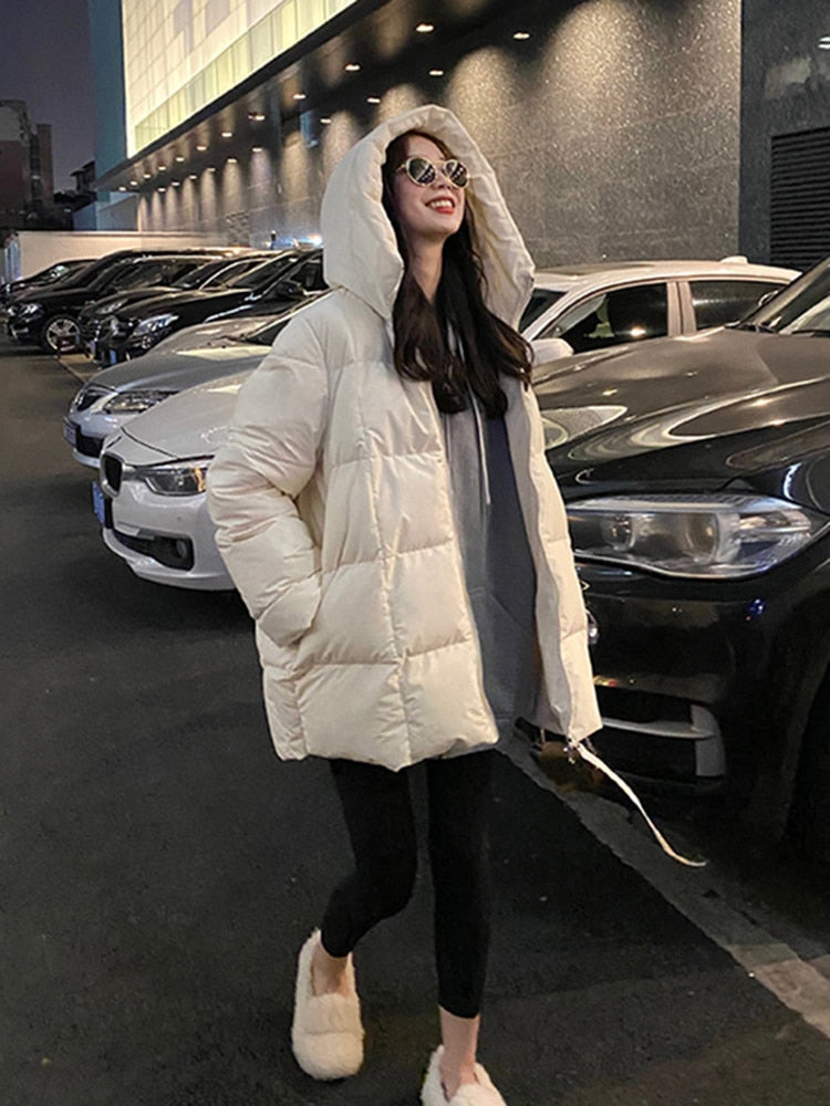 2022 Winter Women Thick Warm Puffer Jacket Parkas Oversize