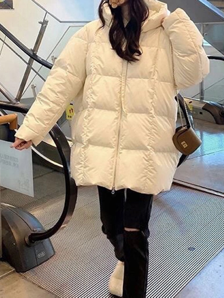 2022 Winter Women Thick Warm Puffer Jacket Parkas Oversize