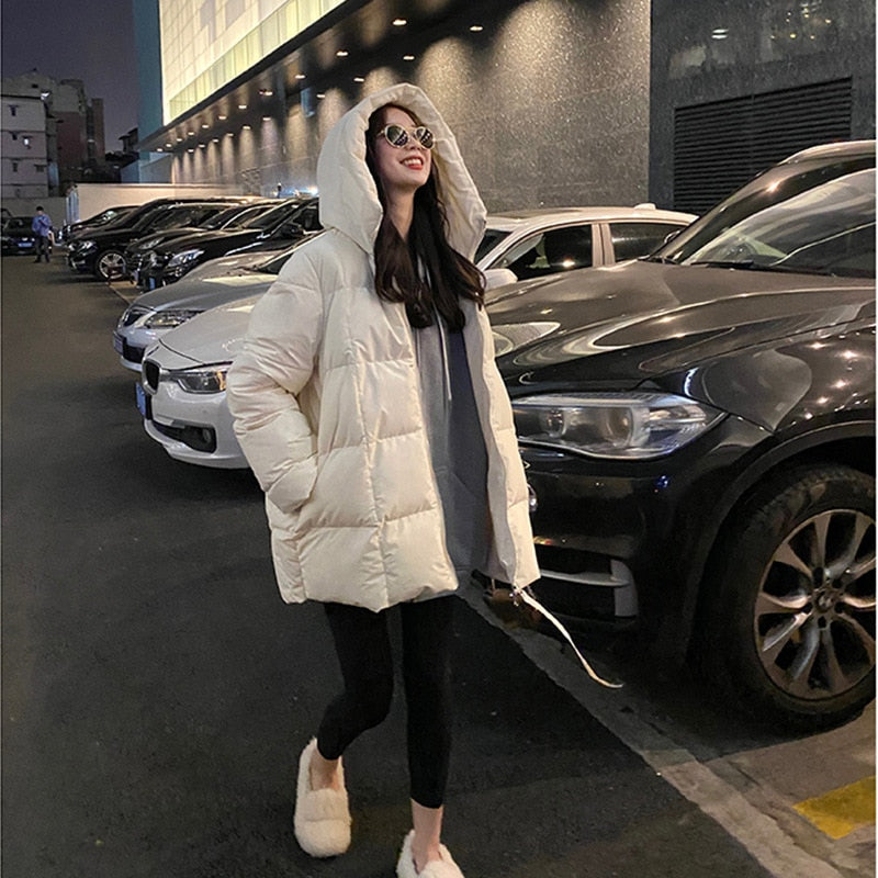 2022 Winter Women Thick Warm Puffer Jacket Parkas Oversize