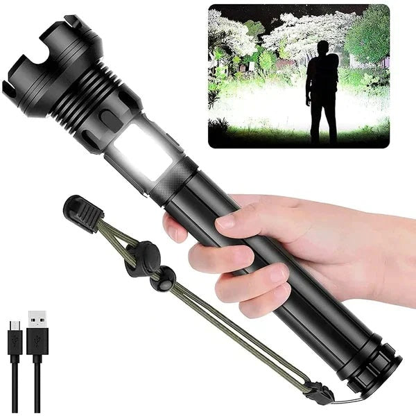 LED Rechargeable Tactical Laser Flashlight High Lumens