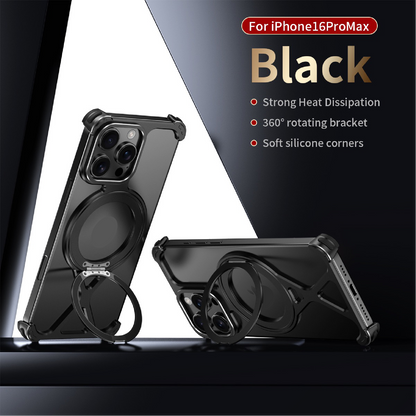 Personalized X-Line Styling Metal Magnetic Rotating Bracket Phone Case