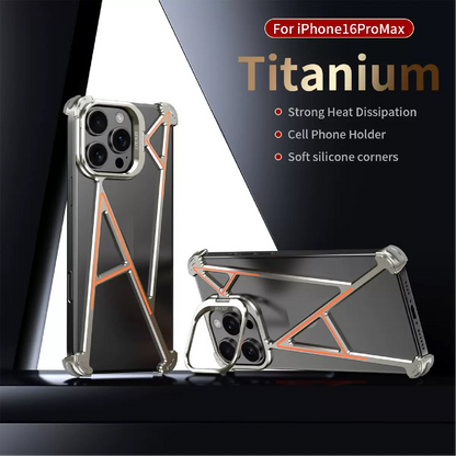 Innovative A-shaped Metal Lens Holder Phone Case