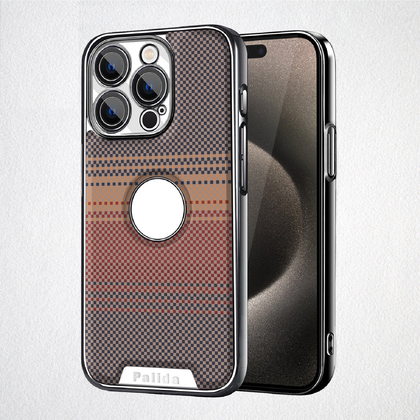Sunset Series Carbon Fiber Leather Texture Hollow Phone Case