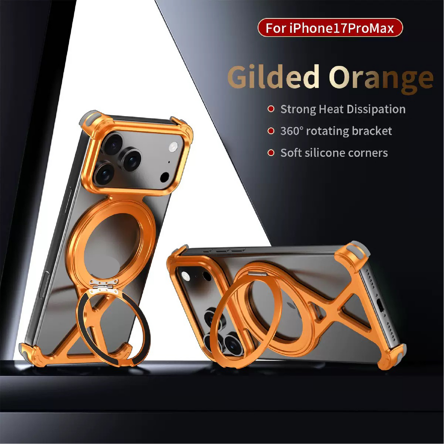 Personalized X-Line Styling Metal Magnetic Rotating Bracket Phone Case