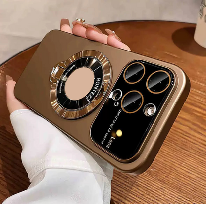 Fashion frosted lens protector bracket phone case