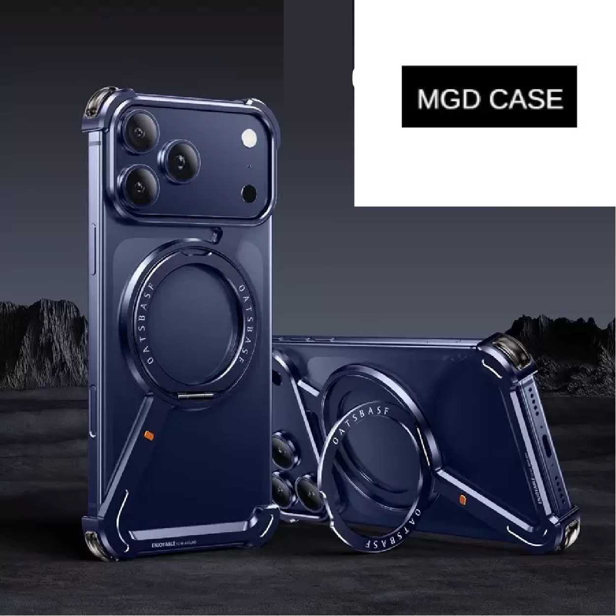 Creative Z-shaped Metal Rotating Stand Magnetic Phone Case