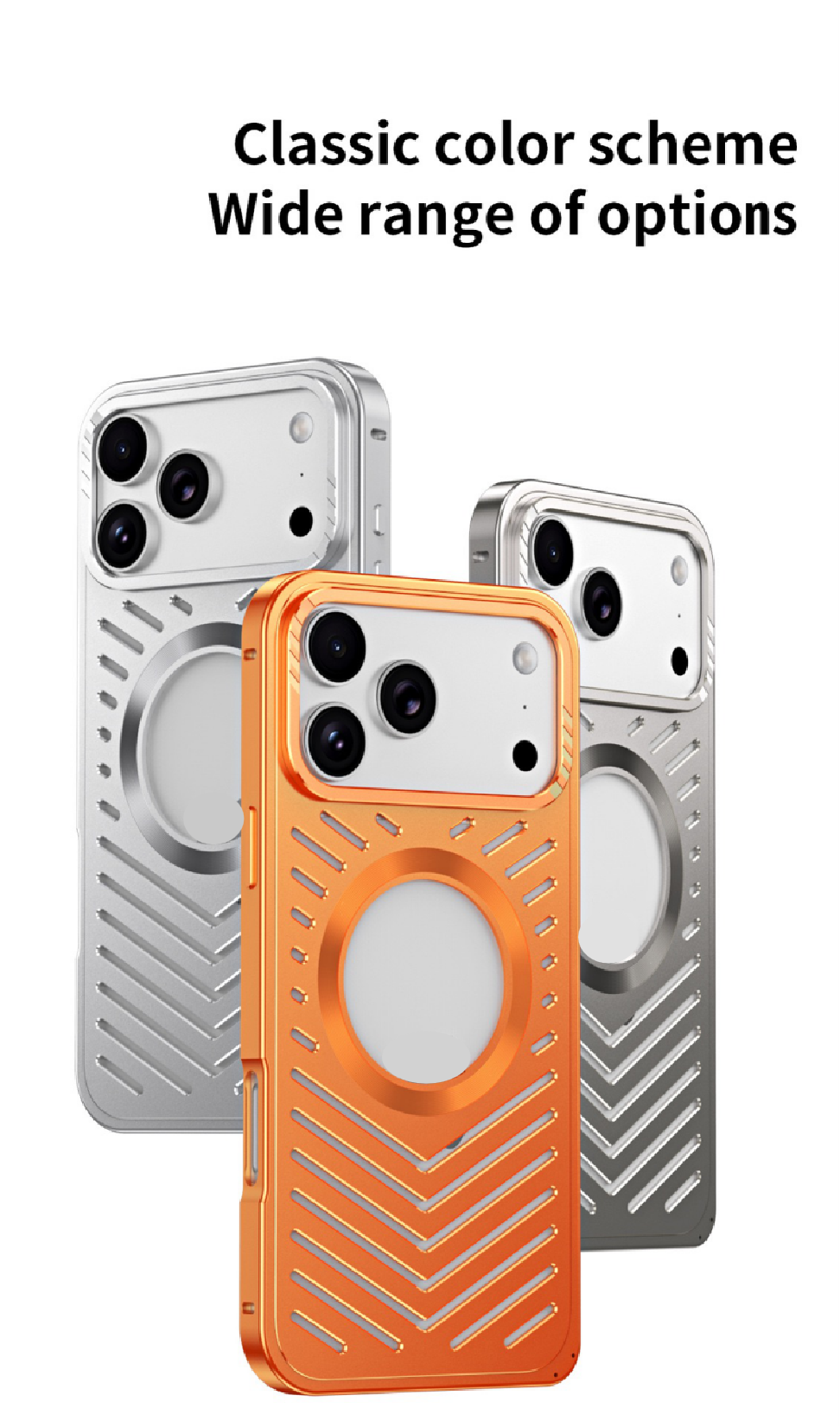 Ice-dazzling Magnetic Metal Buckle Heat Dissipation Phone Case