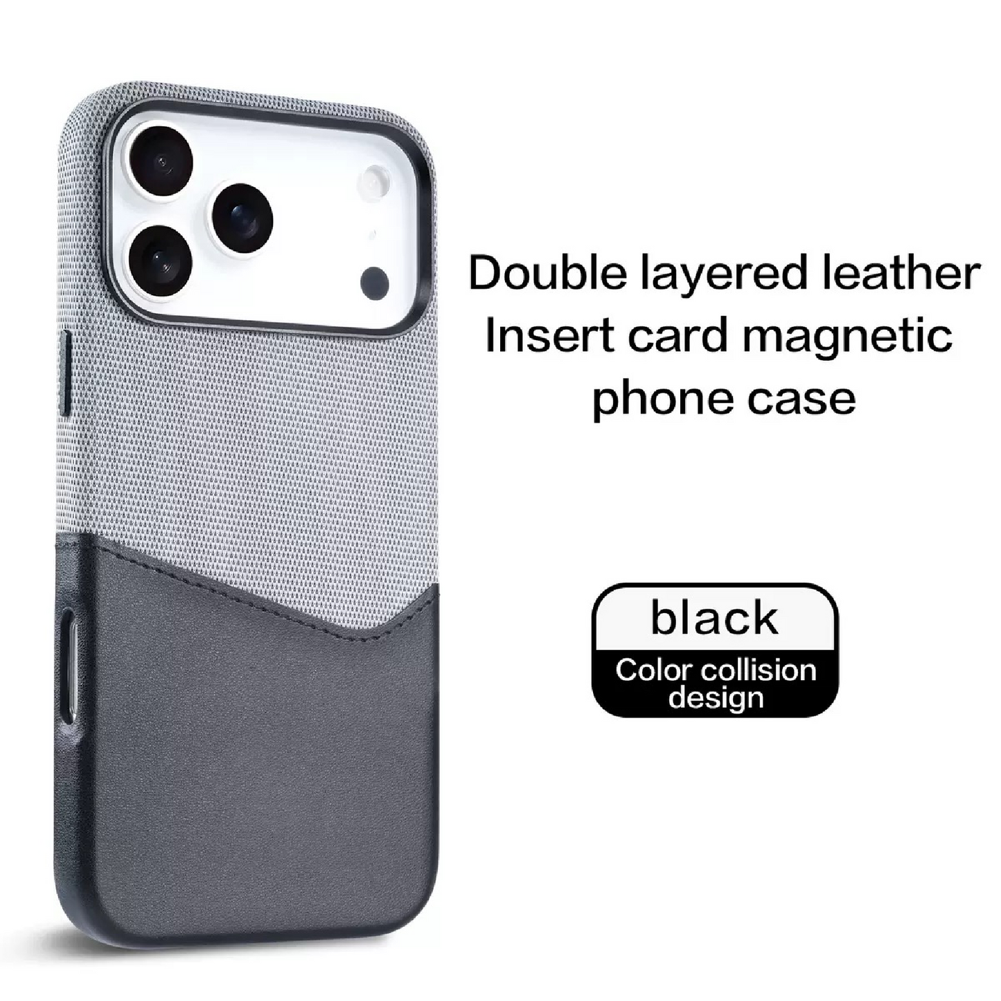 Unique Leather Textured Stitching Magnetic Card Slot Phone Case