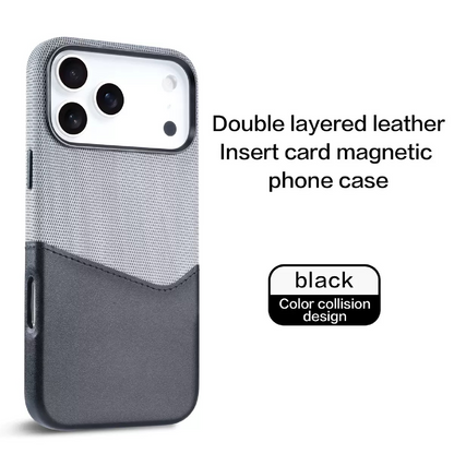 Unique Leather Textured Stitching Magnetic Card Slot Phone Case