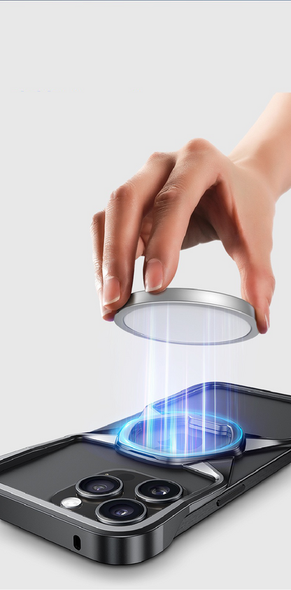 Hexagonal Metal Stand Magnetic Phone Case