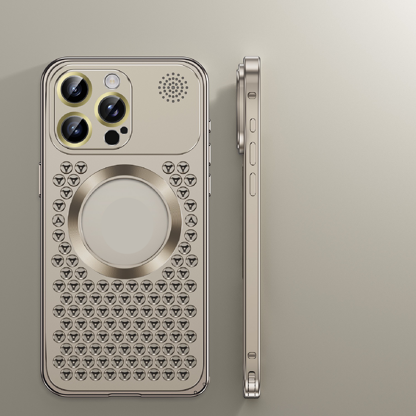 Super Cool Heat Dissipation Anti-fall Metal Magnetic Phone Case