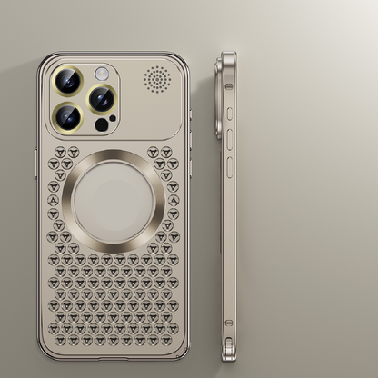 Super Cool Heat Dissipation Anti-fall Metal Magnetic Phone Case