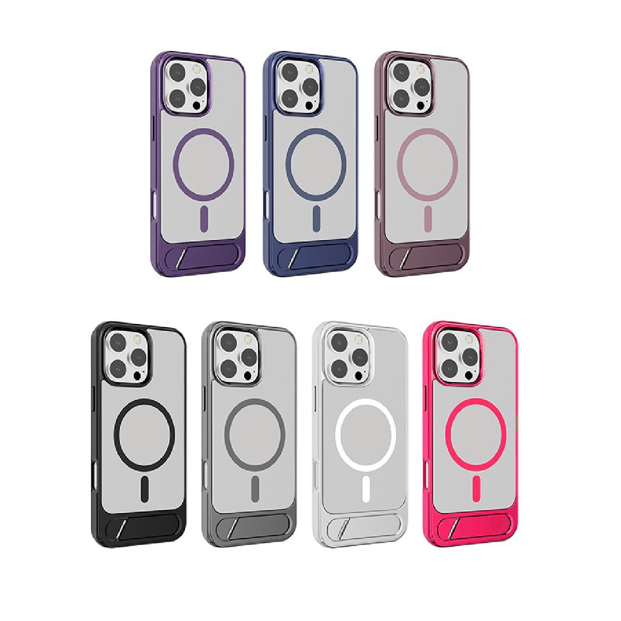 Frosted invisible stand magnetic phone case