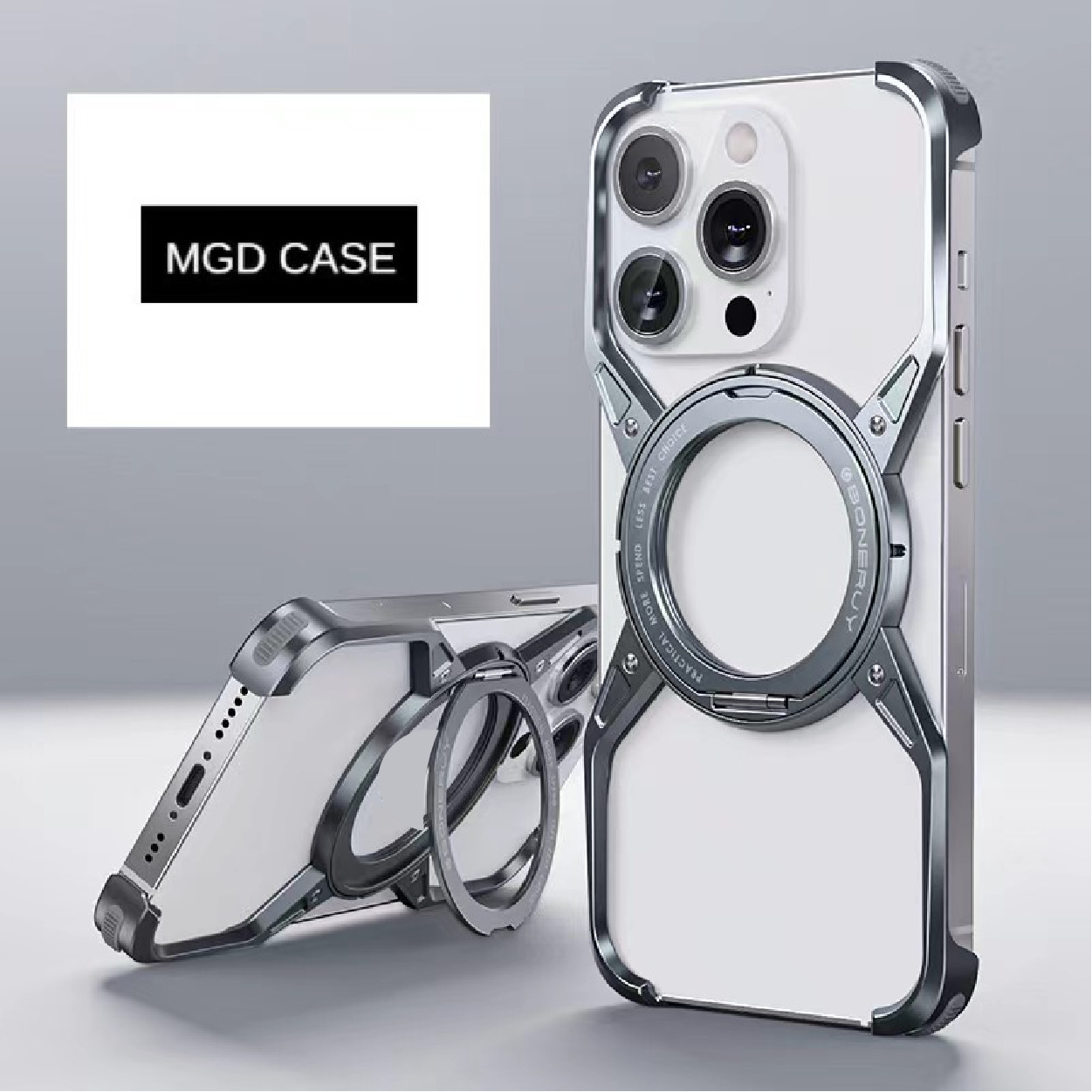 Unique X Metal Rotating Bracket Magnetic Phone Case