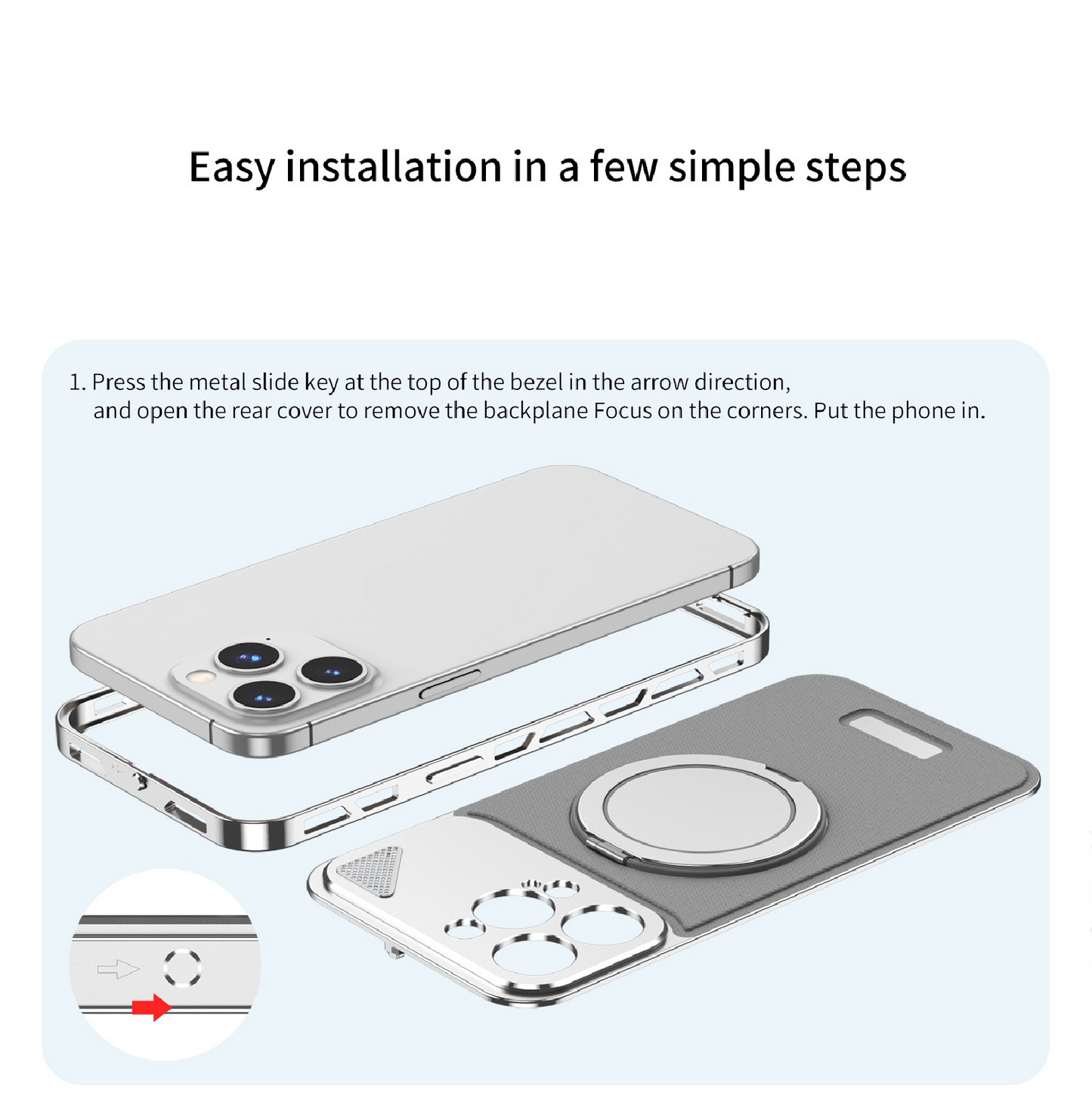 Luxury Metal Leather Buckle Magnetic Phone Case