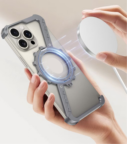 Z-Shape Gear Metal Magnetic Holder Phone Case