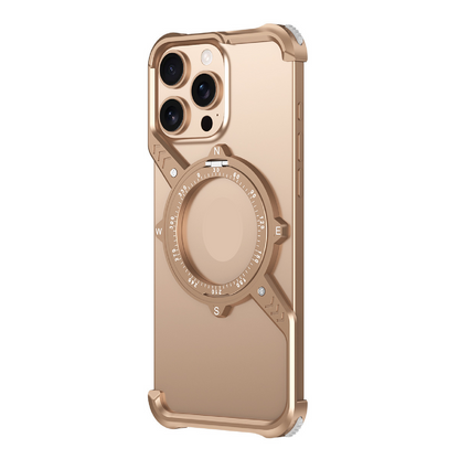 S-shaped Compass Rotating Magnetic Bracket Mobile Phone Case