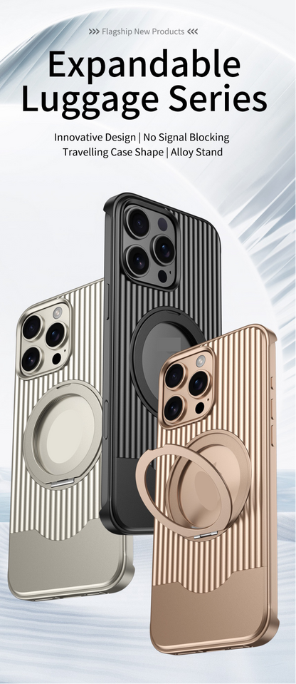Luggage Style Telescopic Bracket Metal Magnetic Phone Case