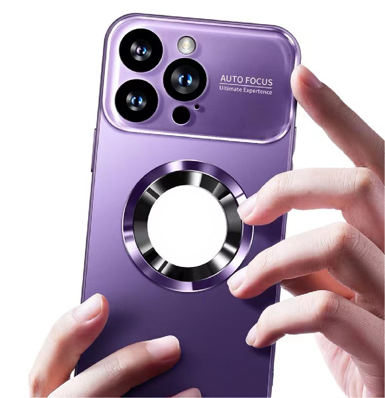 Large Window Lens Protection Frosted Magnetic Phone Case