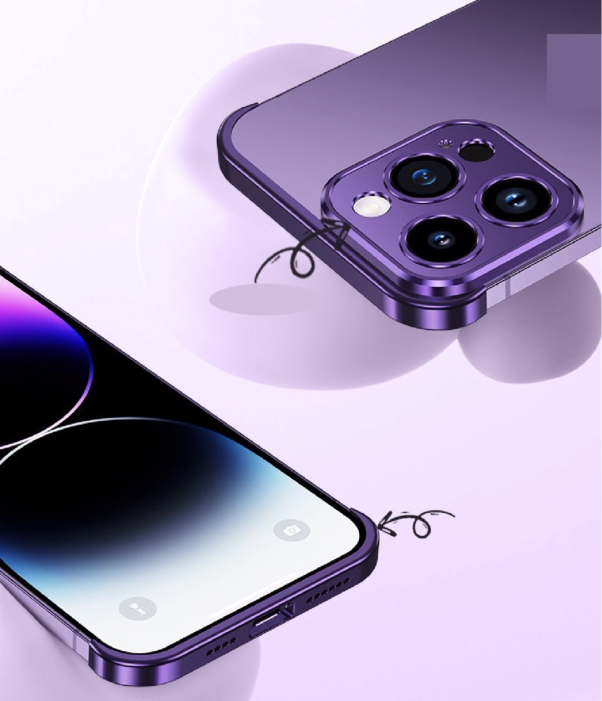 Customized Metal Frameless Lens Protection Phone Case