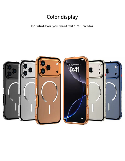 New Design Frosted Back Metal Frame Magnetic Anti-Fall Phone Case