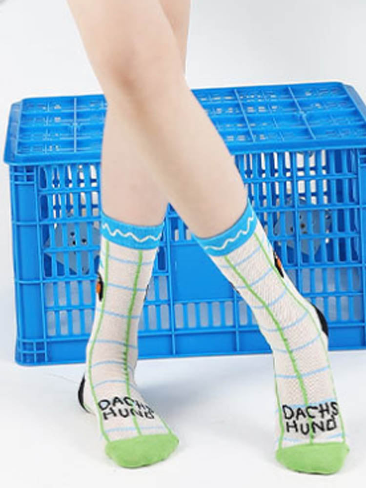 Cartoon Puppy Pattern Socks
