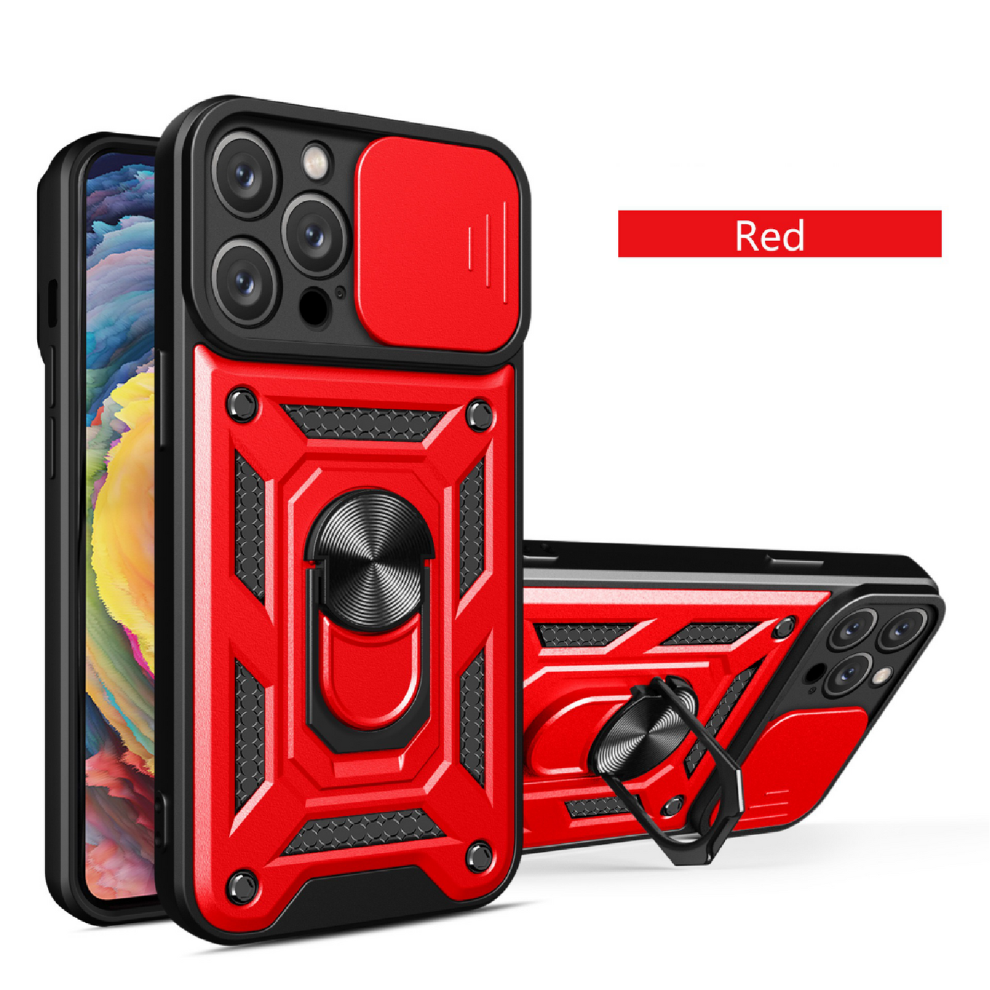Mecha sliding cover lens protective phone case