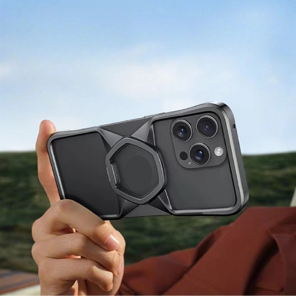 Hexagonal Metal Stand Magnetic Phone Case