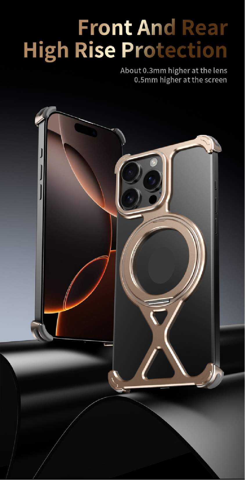 Personalized X-Line Styling Metal Magnetic Rotating Bracket Phone Case