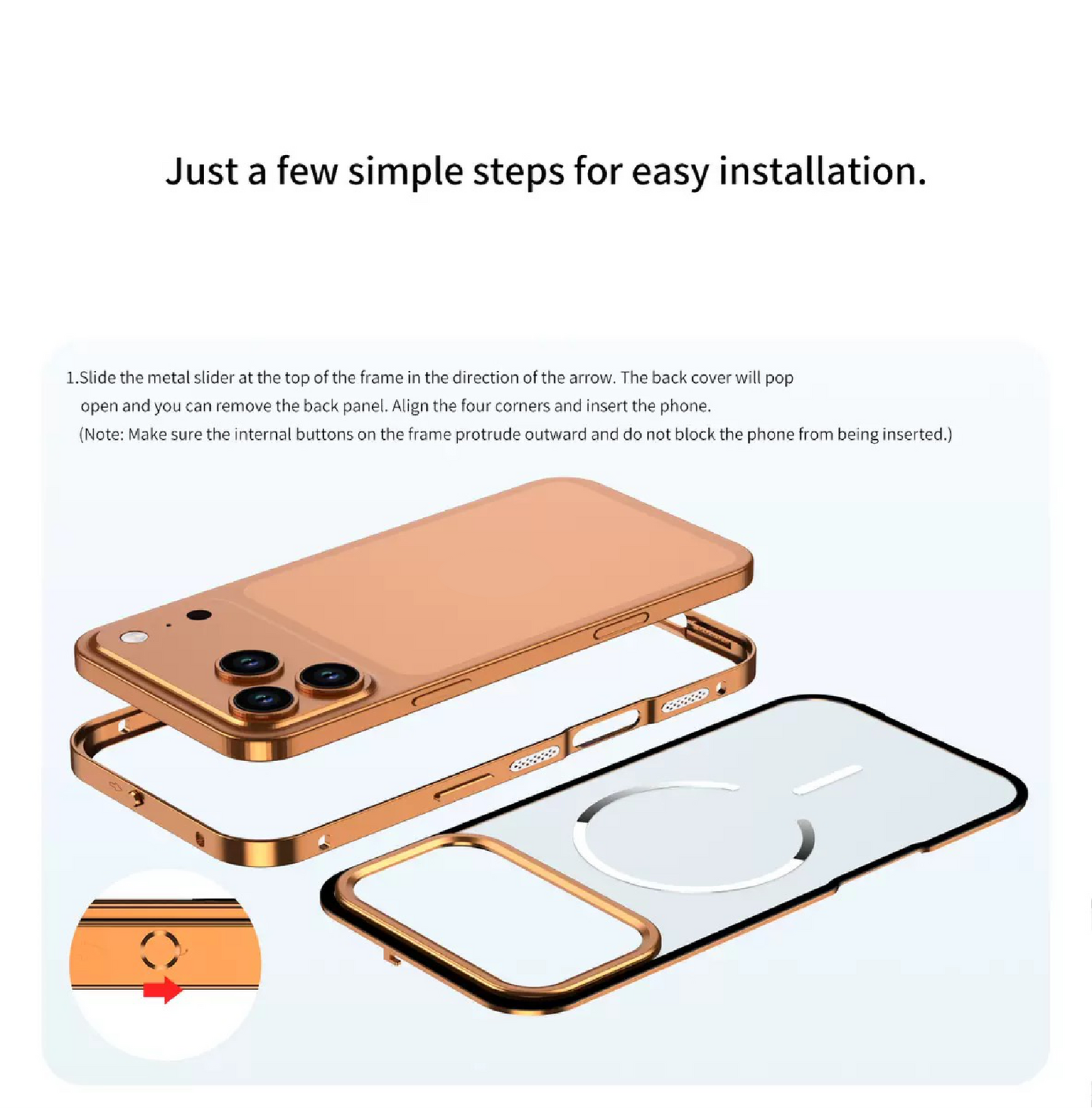 New Design Frosted Back Metal Frame Magnetic Anti-Fall Phone Case