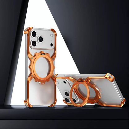 Mechanical Gear Luminous Rotating Bracket Magnetic Phone Case